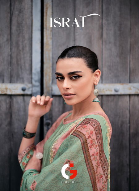 israt By Gull Jee Viscose Muslin Printed Dress Material Wholesale Market In Surat Catalog